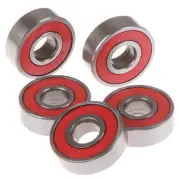 5Pcs Red ABEC-5 608-RS Skateboard Roller Sealed Ball Bearings 8x22x7mm P.UU