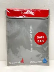 Scuddles Fire Resistant Fireproof Waterproof Doc Bag 11" x 15" With Zipper