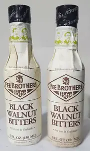 Fee Bros BLACK WALNUT BITTERS Cocktail Flavoring LOT OF 2 Bottles 5 oz Each