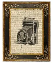 Vest Pocket Folding Camera #1 Art Print on Vintage Book Page Home Office Decor