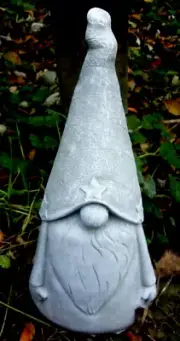Latex gnome mold with stars plaster concrete casting 10"H x 4.5"W