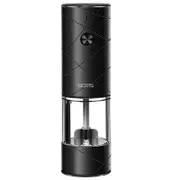 Electric Salt and Pepper Grinder with Warm LED Light, Adjustable Coarseness Large Capacity Automatic Salt Pepper Mill Grinder for Kitchen, Black