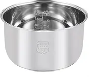 304 Stainless Steel Rice Cooker Liner Replacement Parts Compatible with Midea Electric Pressure Cooker 4L Uncoated Triple Layer Composite Bottom