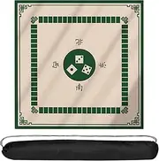 Mahjong Table Mat Gaming Mat Cards Playmat Mat Table Top Cover Topper Card Game Mat Square Mahjong Table Cover(Green,23.6inx23.6in)