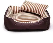 Dog Bed - Lounger for Dogs & Cats with Non Slip Waterproof Bottom, Square Medium Cuddler Pet Bed ./Brown (Size : XL)