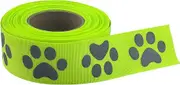 NOZUONO Silver Reflective Ribbon Tape for Clothing Webbing Trim Strip Sew On Green 1.2in x 10yd - Paw Prints