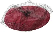 [FOMIYES] Classic French Beret Hat with Veil Retro PU Artist Beret for Women Elegant Comfortable Fashion Accessory for Parties and Special Occasions