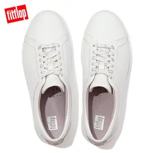 【FitFlop】RALLY LEATHER SLIP-ON TRAINERS 運動風繫帶休閒鞋-女(都會白)