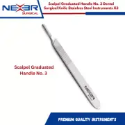 3 pcs Stainless Steel Scalpel Handle B.P. for surgical blade Handle #3