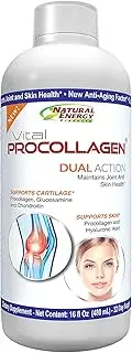 Natural Energy Vital Procollagen - Liquid Hydrolyzed Collagen Protein with Hyaluronic Acid and Glucosamine Chondroitin Sulfate Anti-Aging Factor for Men and Women 16oz |New Snickerdoodle Flavor|