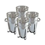 SOGA 4X 11L Round Stainless Steel Soup Warmer Marmite Chafer Full Size Catering Chafing Dish