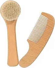 Happyyami Infant Hairbrush Set Bath Brush Scalp Brush Massage Comb for Newborn Gentle Care