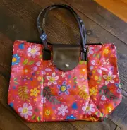 Cute Floral Women/Kid Bag Zip Top Tote Handbag Lightweight Travel Shopping Bag