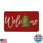 Artoid Mode Red Xmas Tree Christmas Welcome Doormat, Winter Home Decor Low-Pr