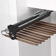 Sliding Retractable Closet Rod, Bearing 38kg Valet Rod For Closet Pull Out, Aluminum Alloy Extendable Pants Rack, Double Row Silent Slide Rail Wardrobe Hanger, Adjustable Organizer Clothes Hanger (