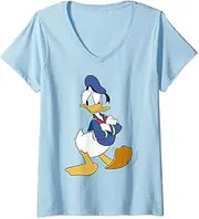 Womens Disney Mickey And Friends Donald Duck Traditional Portrait V-Neck T-Shirt