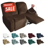 MAXIJIN Recliner Loveseat Slipcover, 6 Pieces Stretch Velvet Reclining Sofa C...