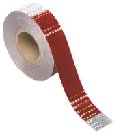 Reflective Tape, 7 In Silver/11 In Red