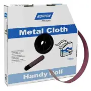 NORTON 50MM X 50M 320-GRIT METAL CLOTH SANDING ROLL - METALITE - U K BRAND