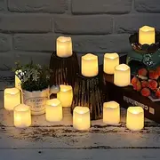 24Pcs Flameless LED Candle Creative Wishing Led Tea Light Warm White Flameless Candle Halloween Christmas Decor Candle Light