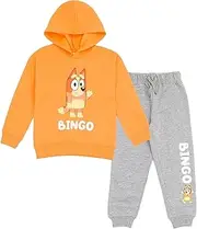 [Bluey] Fleece Pullover Hoodie and Pants Outfit Set Toddler to Little Kid