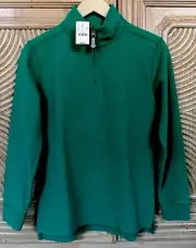 NWT Crewcuts Boy's GREEN 1/4 Zip Pullover Shirt Long Sleeve Sz 14 $39.50