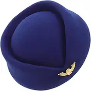 [LIFKOME] Flight Attendant Hat Beret Hat For Women Airline Stewardess Cap Flight Attendant Accessories Stewardess Beret For Professional Look