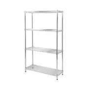 Pinnacle 4 Tier Chrome Wired Shelving Rack Storage Organizer - 1600x900x 300mm in Silver