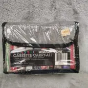 Vintage 10 Cassette Tape Storage Carrying Case Bag Holder Window Front New