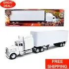 New Ray 14363 Peterbilt 379 Truck with Dry Goods Trailer White 1/32 Diecast