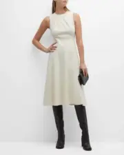Not Vince Women's Paneled Crew Neck Midi Dress A-Line Chiffon Sleeveless 4 $525