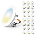 24 Pack 4 Inch Retrofit LED Recessed Lighting, Selectable 5CCT, Dimmable Flat...