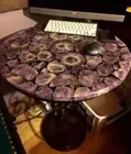 Agate Gemstone Table – Natural Agate Countertop, Luxury Crystal Furniture decor