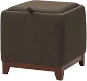 WeBert Footrest Ottoman Footstool, Solid Wood Flax Small Table Locker Storage Debris Change Shoe Bench Fashion Living Room-Sofa Stool Wooden Bench Seat