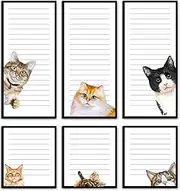 6 Pack Cats Magnetic Notepads for Fridge to Do List Notepads Grocery Shopping List Magnet Pad Magnetic Paper Pad Cute Memo and Scratch Pad for Refrigerator Shopping Reminders, 50 Sheets Per Pad