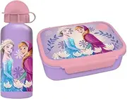 Diakakis Kids Children's Lunch Box Set - Sandwich Box & Aluminium Water Bottle 500 ml - School Travel Lunch Food Set BPA Free (Frozen 2)