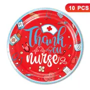 Nurse Hospital Theme 9 inch 23cm Plates 10PK - Kids Birthday Party Tableware