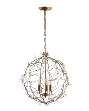 JONATHAN Y Isabelle 20in Adjustable Metal Glass LED Pendant