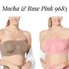 2 Pk Rhonda Shear Underwire Bandeau w/ Removable Pads XS Mocha Pink 652-682