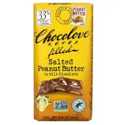 Chocolove - Bar Salt Peanut Butter Filled Milk Chocolate 3.2 oz (Pack of 10)
