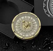 DNDND Roulette D20 Spinner Dice with Gift Case for Dungeons and Dragon Game,50mm Metallic DND Dice for RPG & Table Games(Brass)