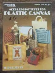 VTG (1980) New Leisure Arts Plastic Canvas Pattern Leaflet NEEDLEPOINT TOTES