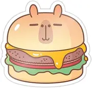 Capybara Cheeseburger Vinyl Sticker