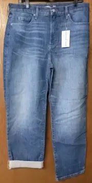 NWT Woman OLD NAVY Sky Hi Straight Leg JEANS Size 12 Blue Secret Slim Pockets