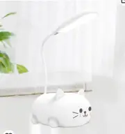 NIB Portable Mini Animal Kitten Desk Lamp LED Kids Night Light Rechargeable Lamp