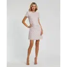 Mac Duggal NWT Cap Sleeve Floral Button Detail Shift Dress in Pink Multi Size S
