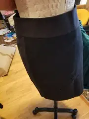 NWT Eileen Fisher Viscose Stretch Ponte pencil Skirt Gray , Black Panels L