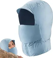 ZEKKLE Cold-Proof Ear Warm Cap, Warm Hat for Men and Women, Winter Windproof Hat Winter Warm Cap Thick Winter Warm Hats with Face Cover for Women Light Blue