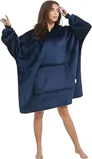 INONE Oversized Wearable Blanket Hoodie, Soft Warm Comfortable Blanket Hoodies With Giant Pocket, Soft Cozy Warm Comfortable Novelty Hoodies, One Size Fits All, TV-Blanket for Men Women, Navy Blue