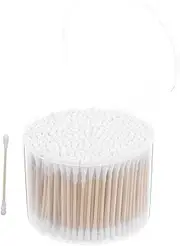 PLAFOPE Pet Baby Ear Cleaning Cotton Swabs 500pcs Set Double Headed Soft Cotton Tips Wooden Sticks